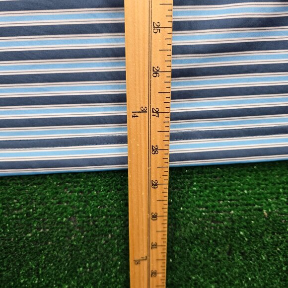 Greg Norman Polo Shirt Mens Medium/Large Blue Striped Golf Performance Casual‎ - Picture 5 of 8